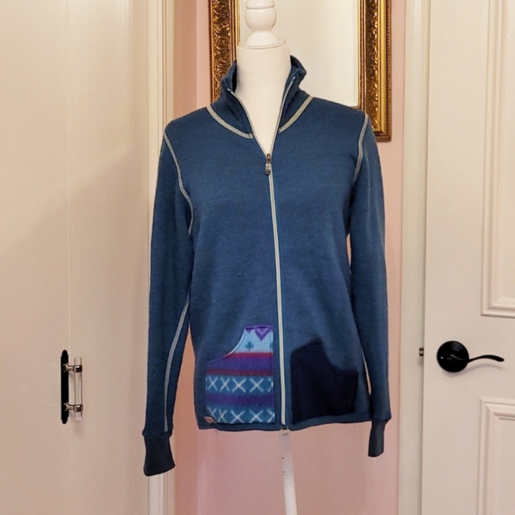 Woolpower Teal Merino Wool Cardigan